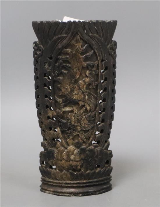 A Chinese soapstone vase, 19th century